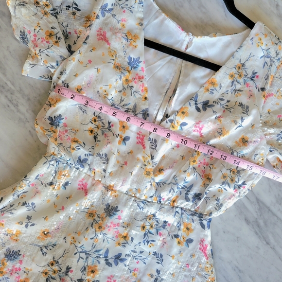 Maniju Sequin Floral Spring/Summer Dress - Picture 3 of 8